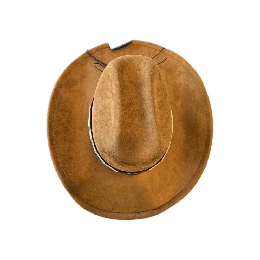 New Brown Cowboy Cowgirl Hat Western Style Bull Pendant Strap Men Women Retro - Picture 3 of 9